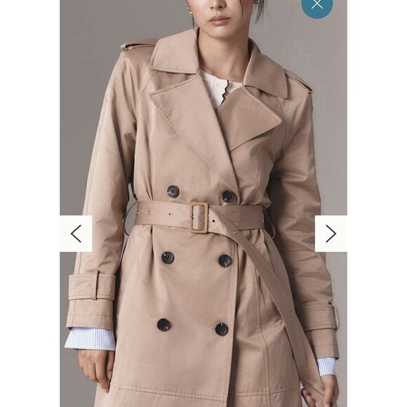 NWT Anthropologie Avec Les Filles Poplin Shirting Belted Trench Coat Women Large - Picture 2 of 13